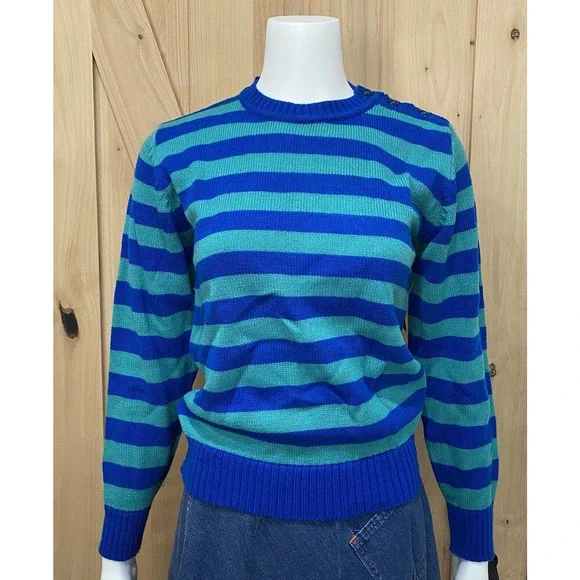 Vintage Striped Sweater Large Fits S/M Retro Sun Rise - Picture 7 of 9